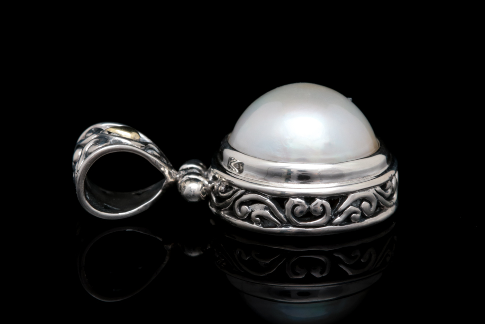 Sterling Silver, 18K Yellow Gold and Mabé Pearl Pendant