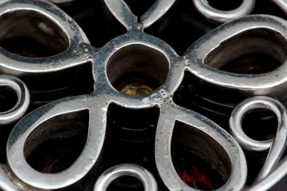 Sterling Silver, Garnet and Citrine Pendant