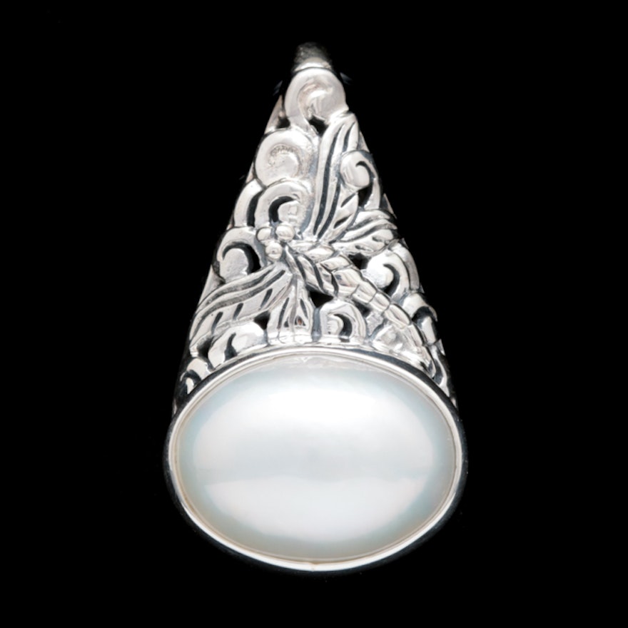 Sterling Silver and Mabé Pearl Pendant