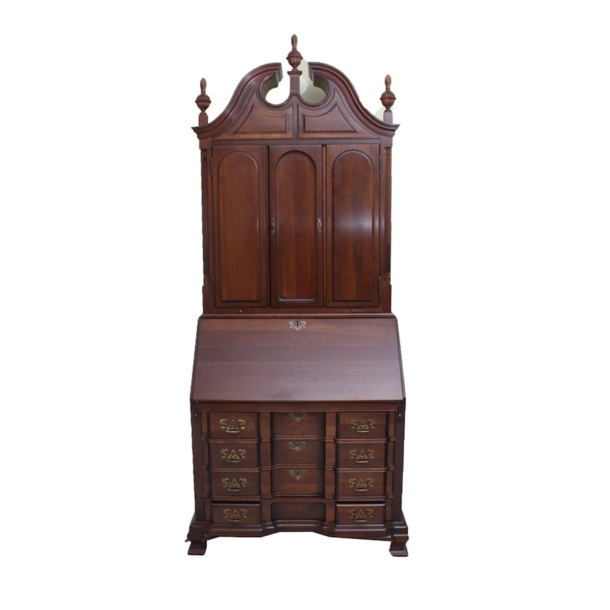 Vintage Colonial Revival Walnut Secretary Cabinet by Maddox