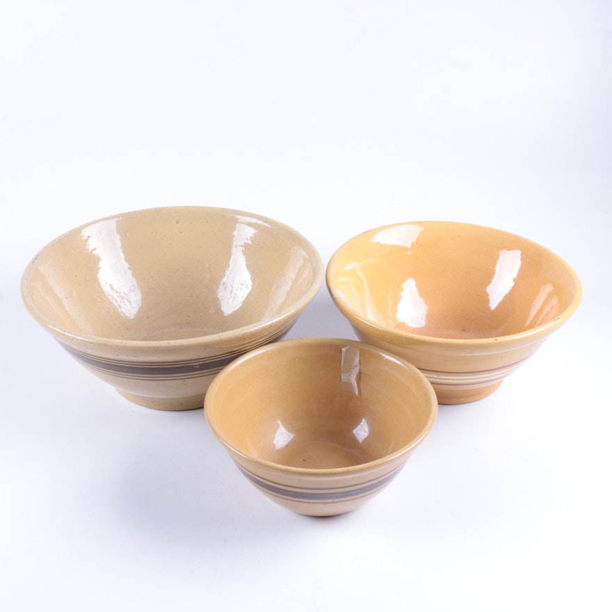 Antique Yellow Ware Bowls