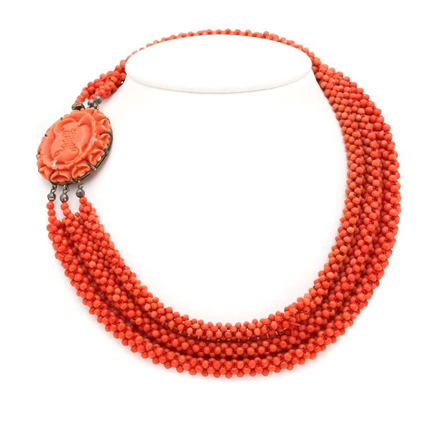 Sterling Silver Coral Necklace