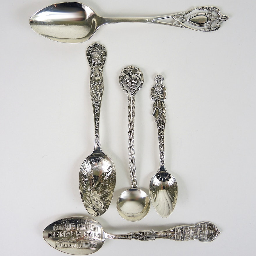 Sterling Silver Souvenir Spoons Including Lunt and More