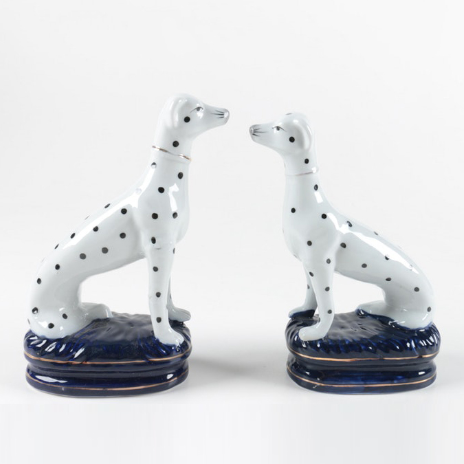 Hand-Painted Porcelain Dalmatian Figurines