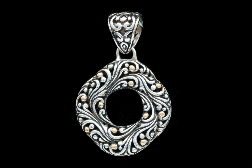 Sterling Silver and 18K Yellow Gold Pendant