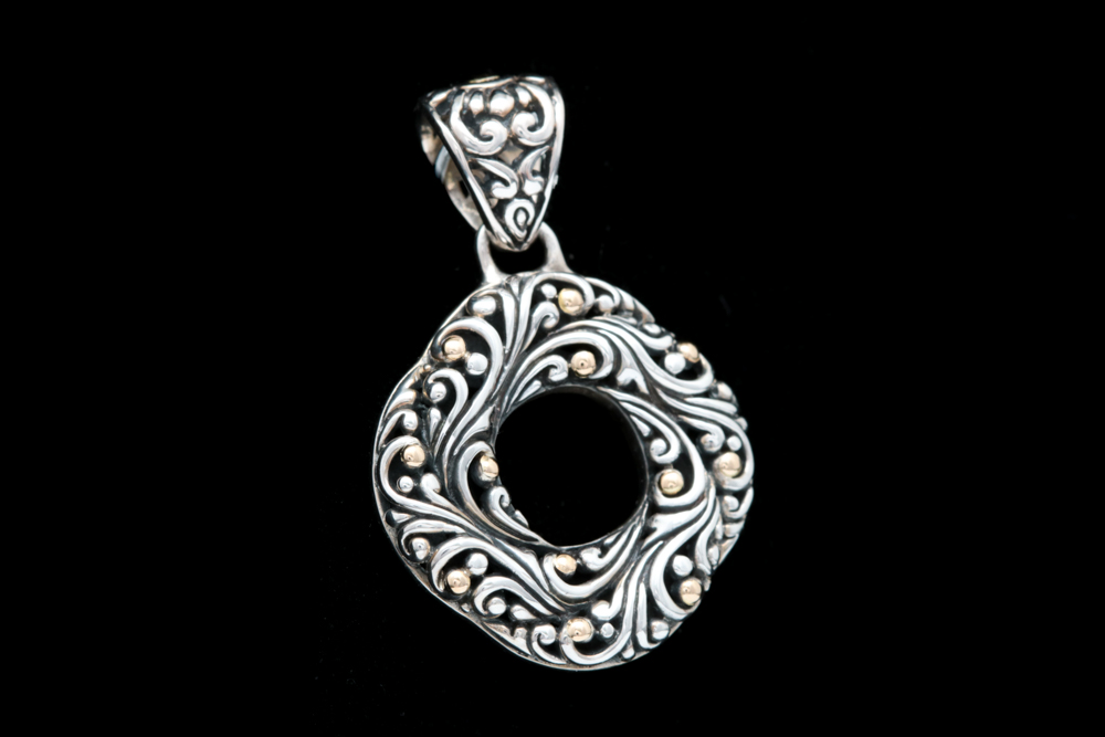 Sterling Silver and 18K Yellow Gold Pendant