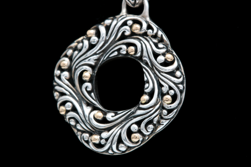Sterling Silver and 18K Yellow Gold Pendant