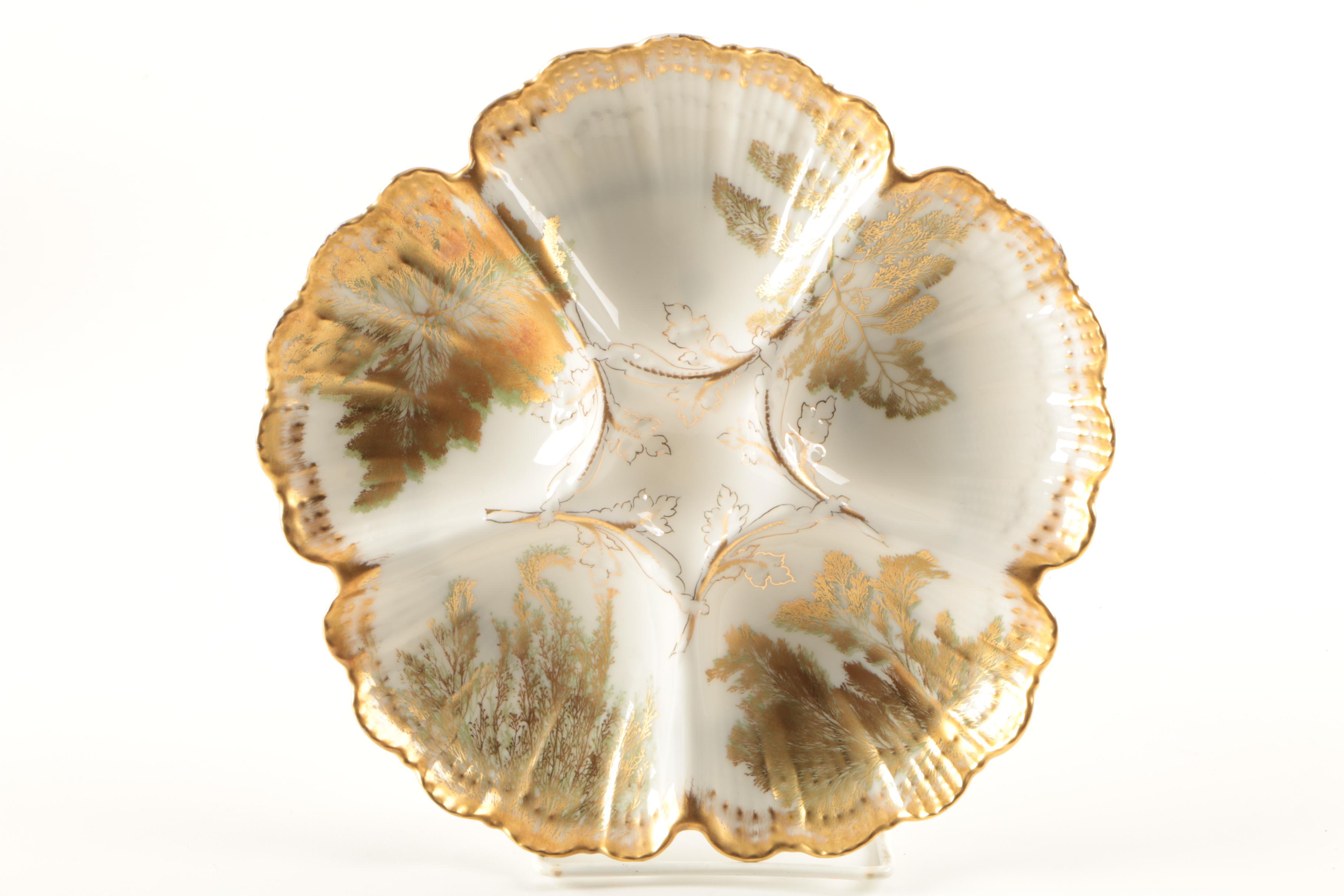 Antique Tressemann & Vogt Limoges Porcelain Oyster Dishes