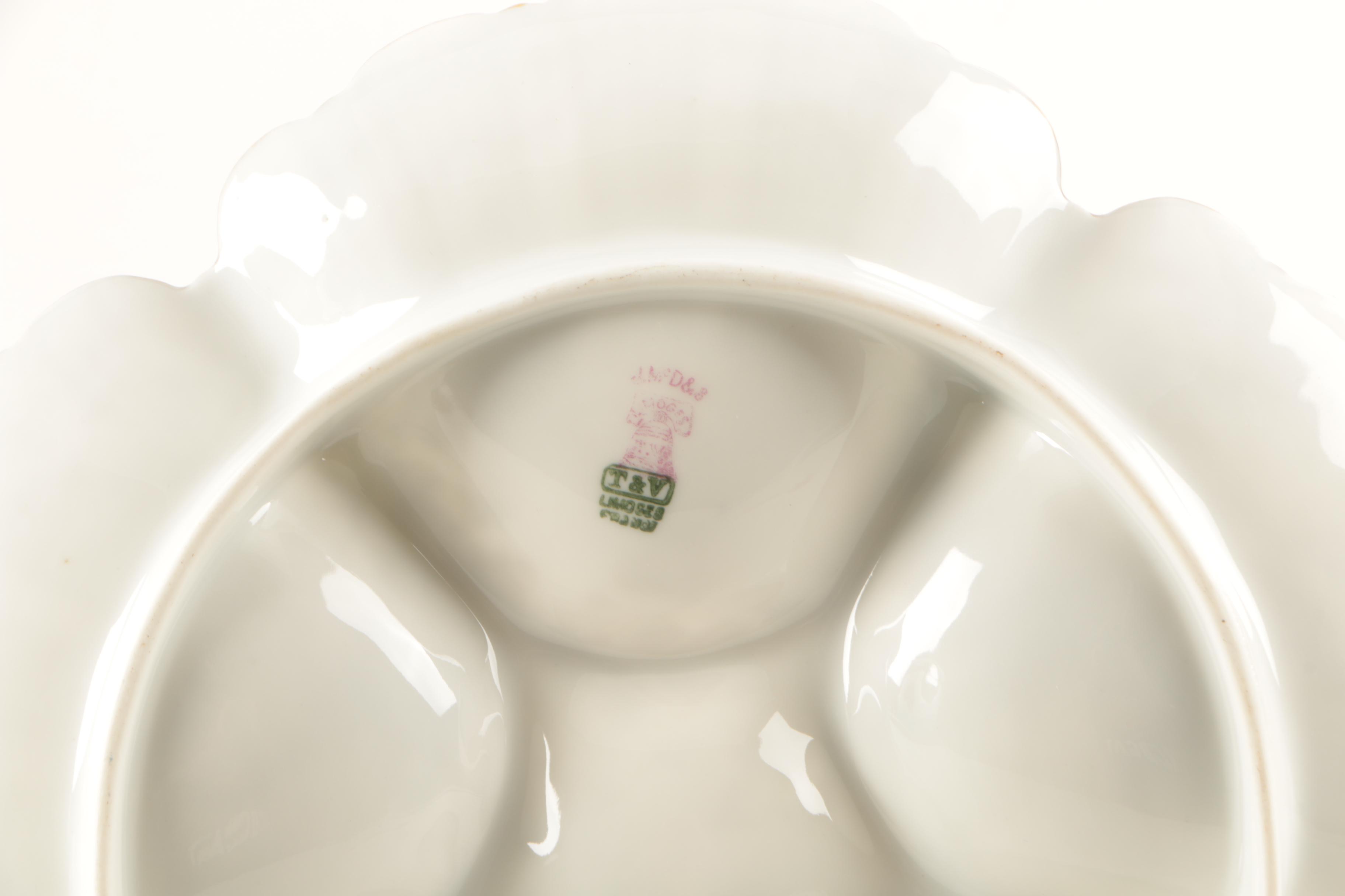 Antique Tressemann & Vogt Limoges Porcelain Oyster Dishes