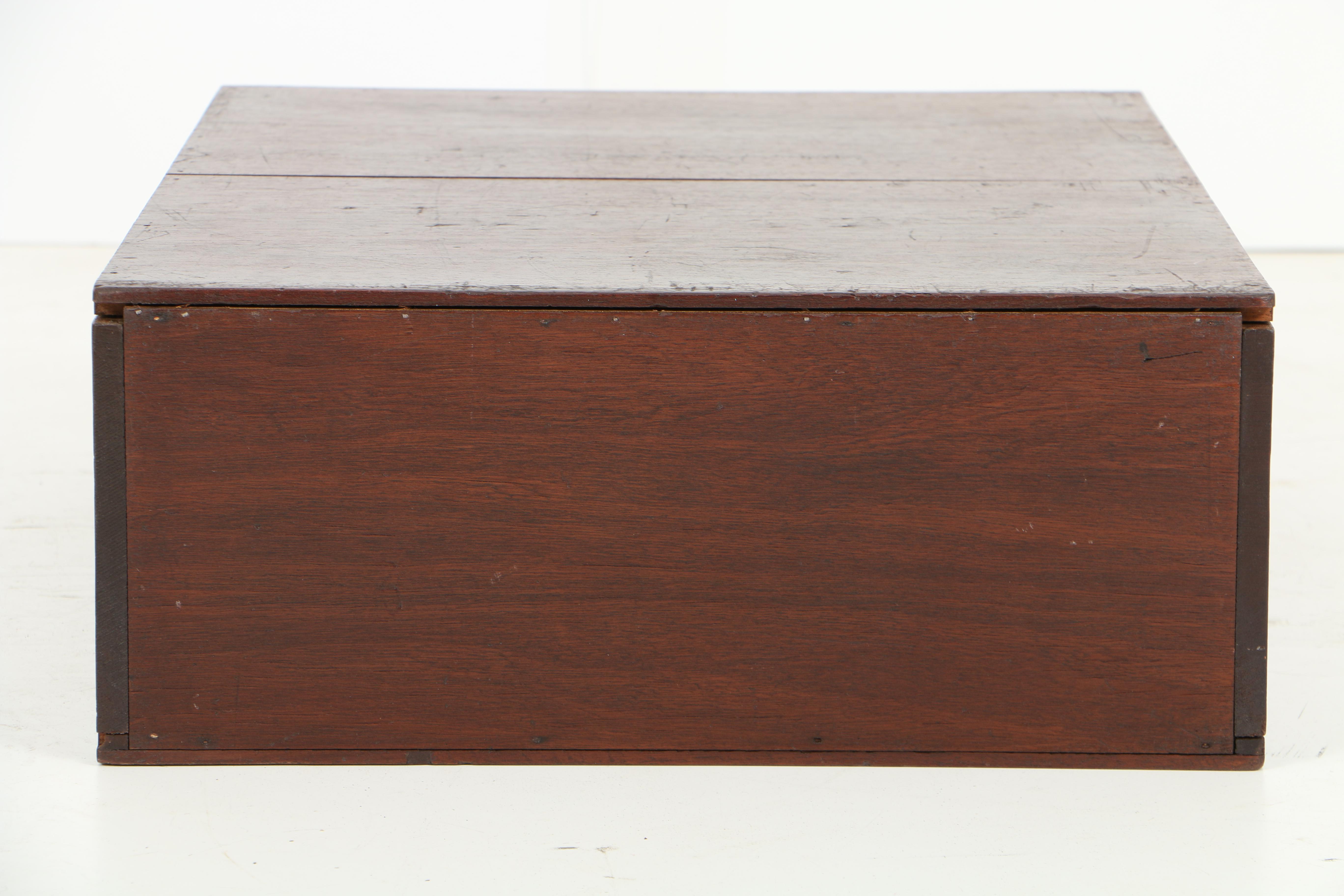 Vintage Mahogany Flat File Box with Two Drawers