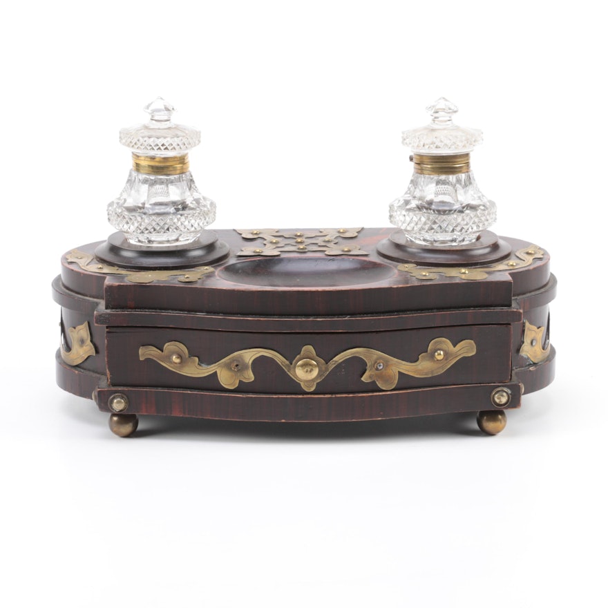 Antique Combination Inkwell and Desk Set