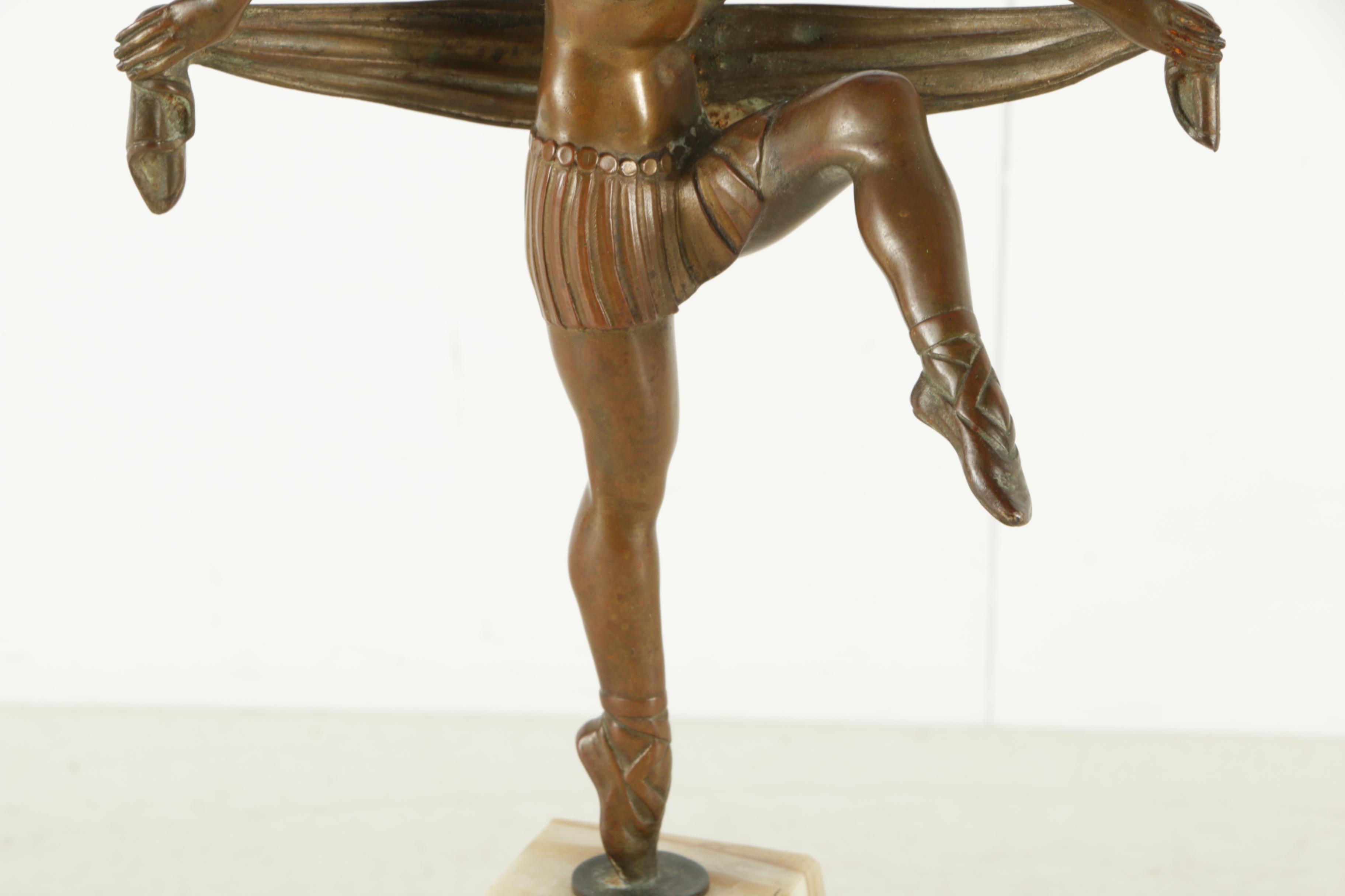 Fabrication Francaise Brass Sculpture of Dancer