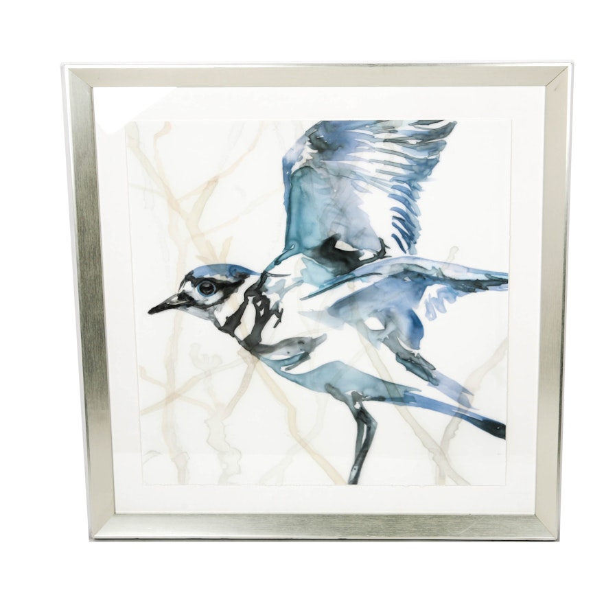 Framed Lithograph on Paper "High in Flight 1"