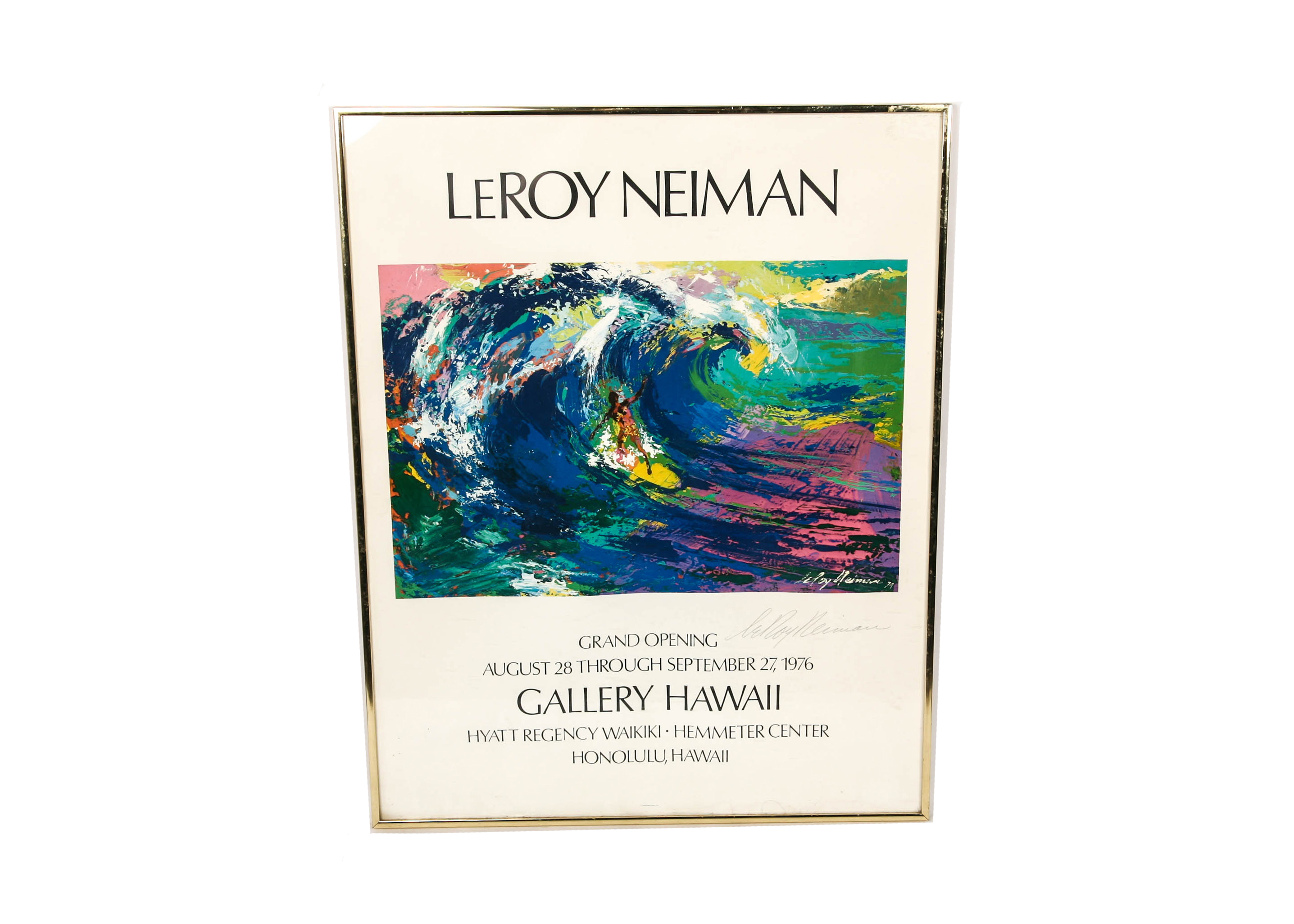 1976 Signed LeRoy Neiman Art Exhibition Poster
