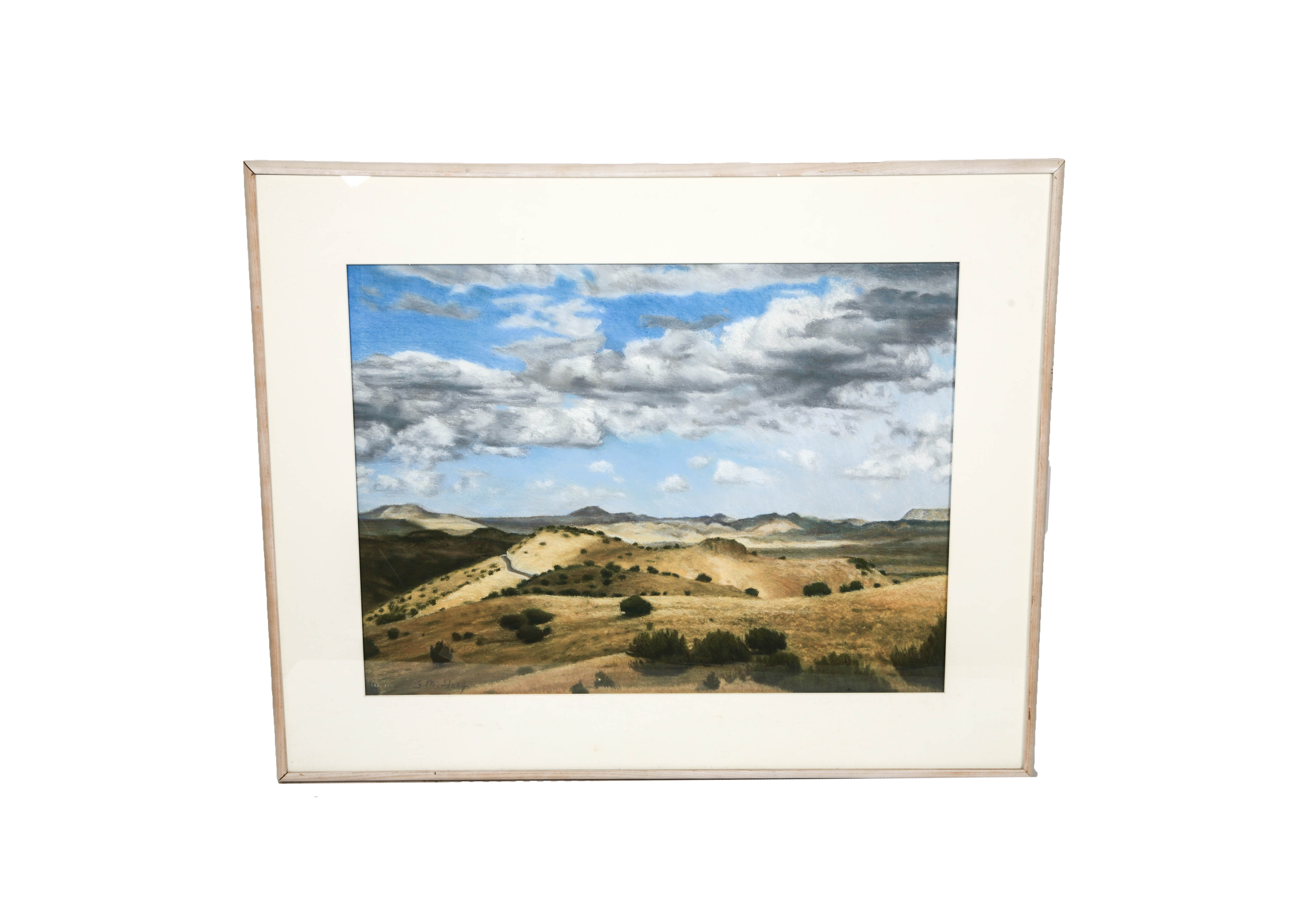 Oil Pastel Drawing of Desert Landscape