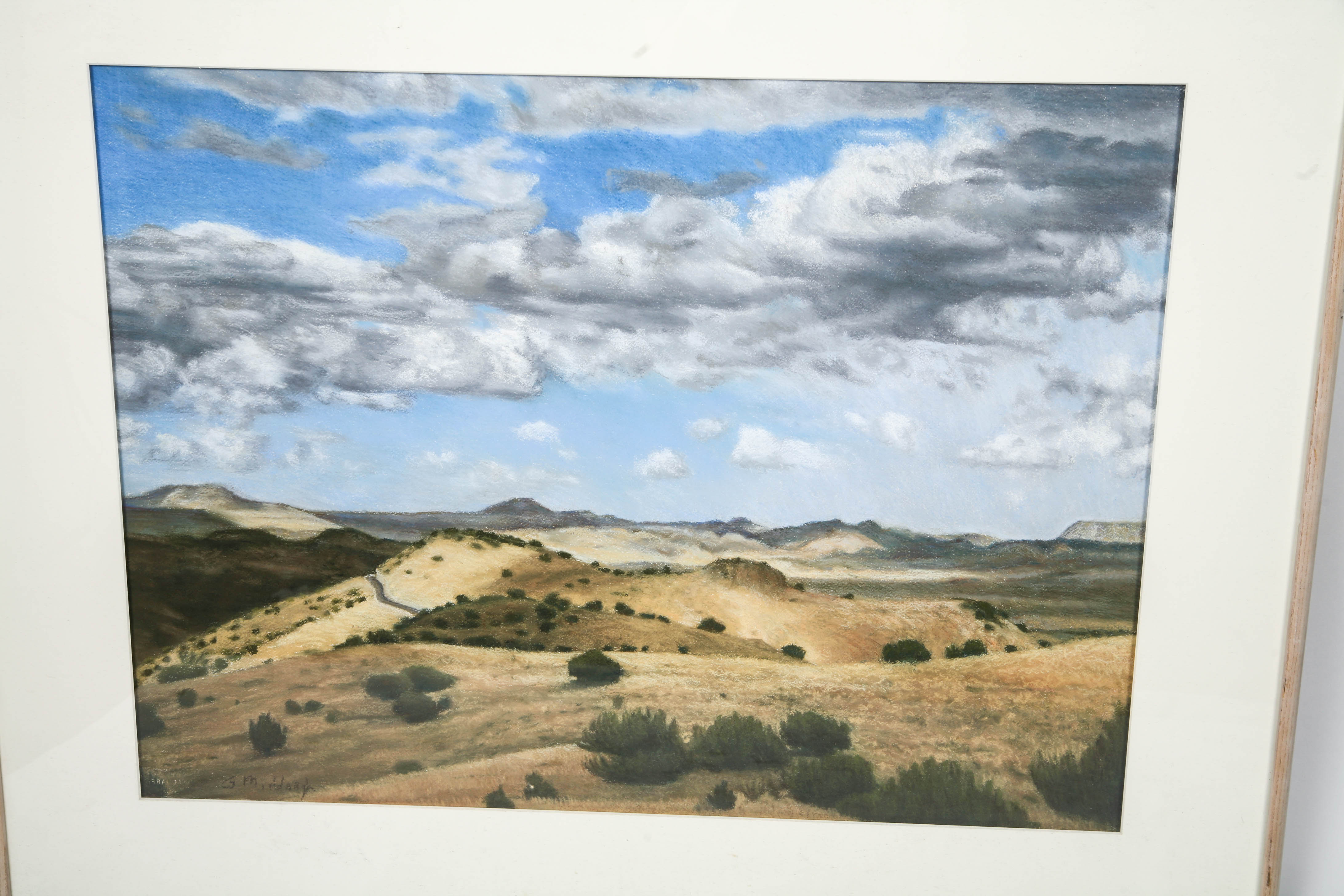 Oil Pastel Drawing of Desert Landscape