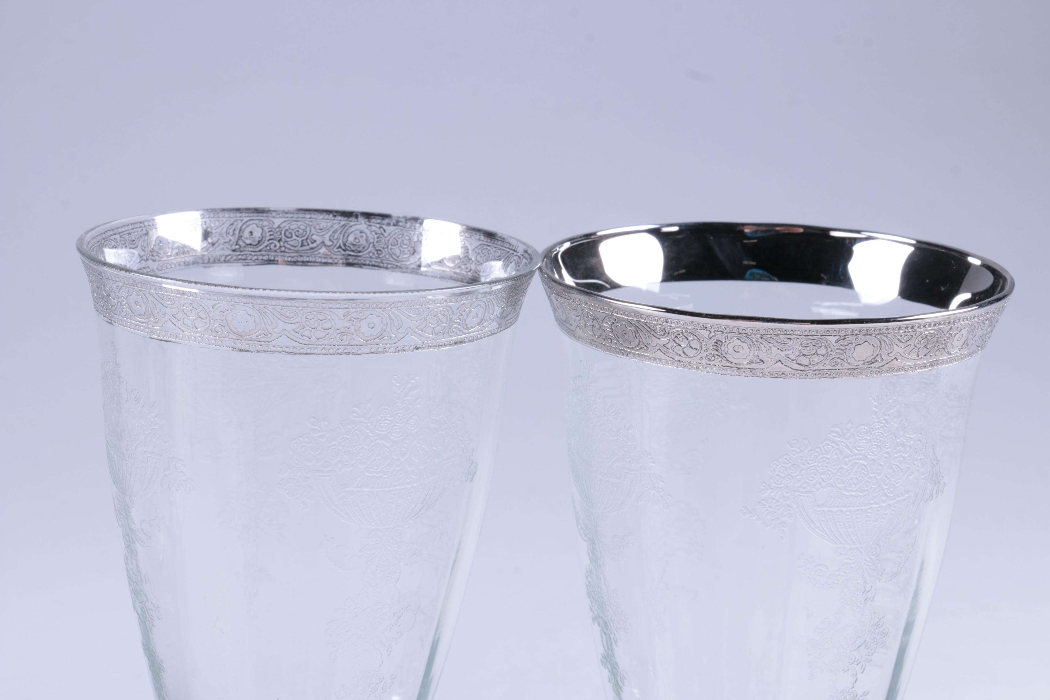 Vintage Tiffin-Franciscan Style Encrusted Iced Tea Glasses