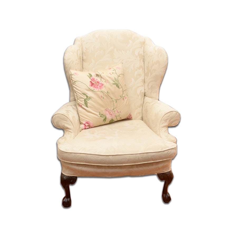 Queen Anne Style Wingback Chair by Paul Robert