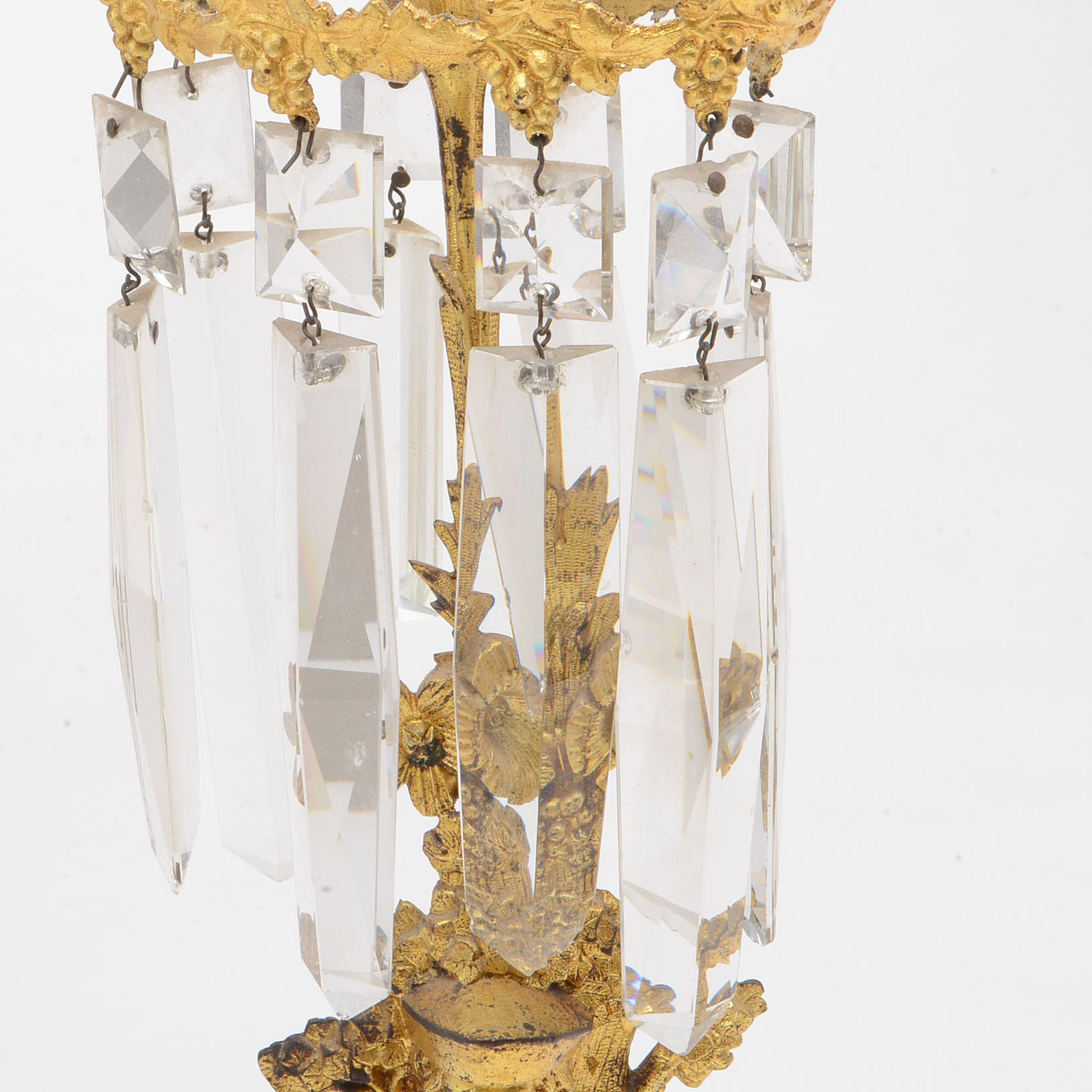 "Last of the Mohicans" Gilt Brass Candelabra Set