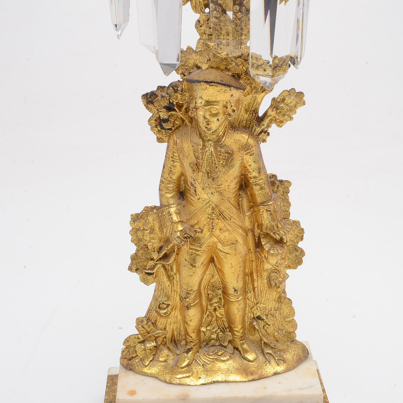 "Last of the Mohicans" Gilt Brass Candelabra Set