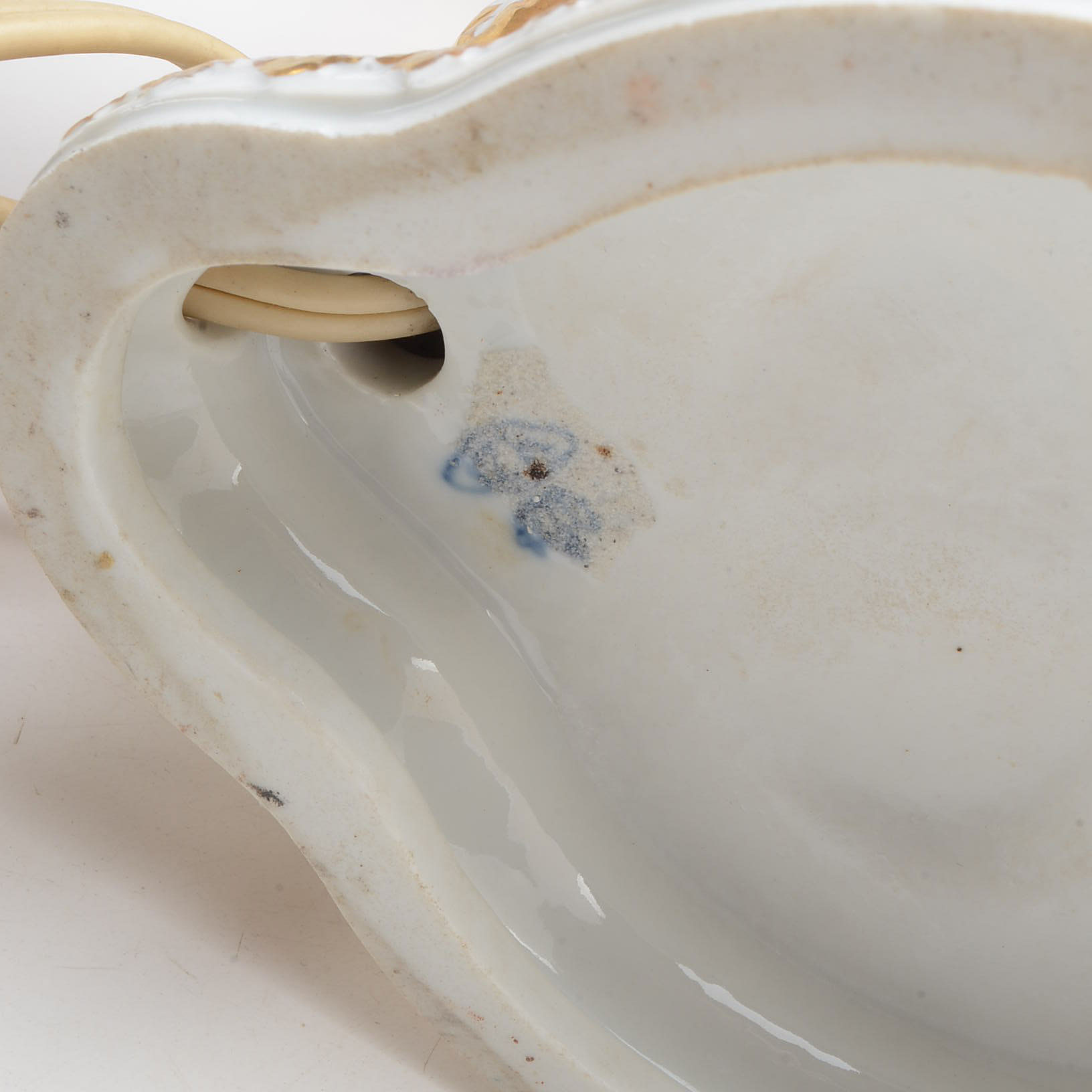 Muller and Co Dresden Lace Figural Porcelain Lamp