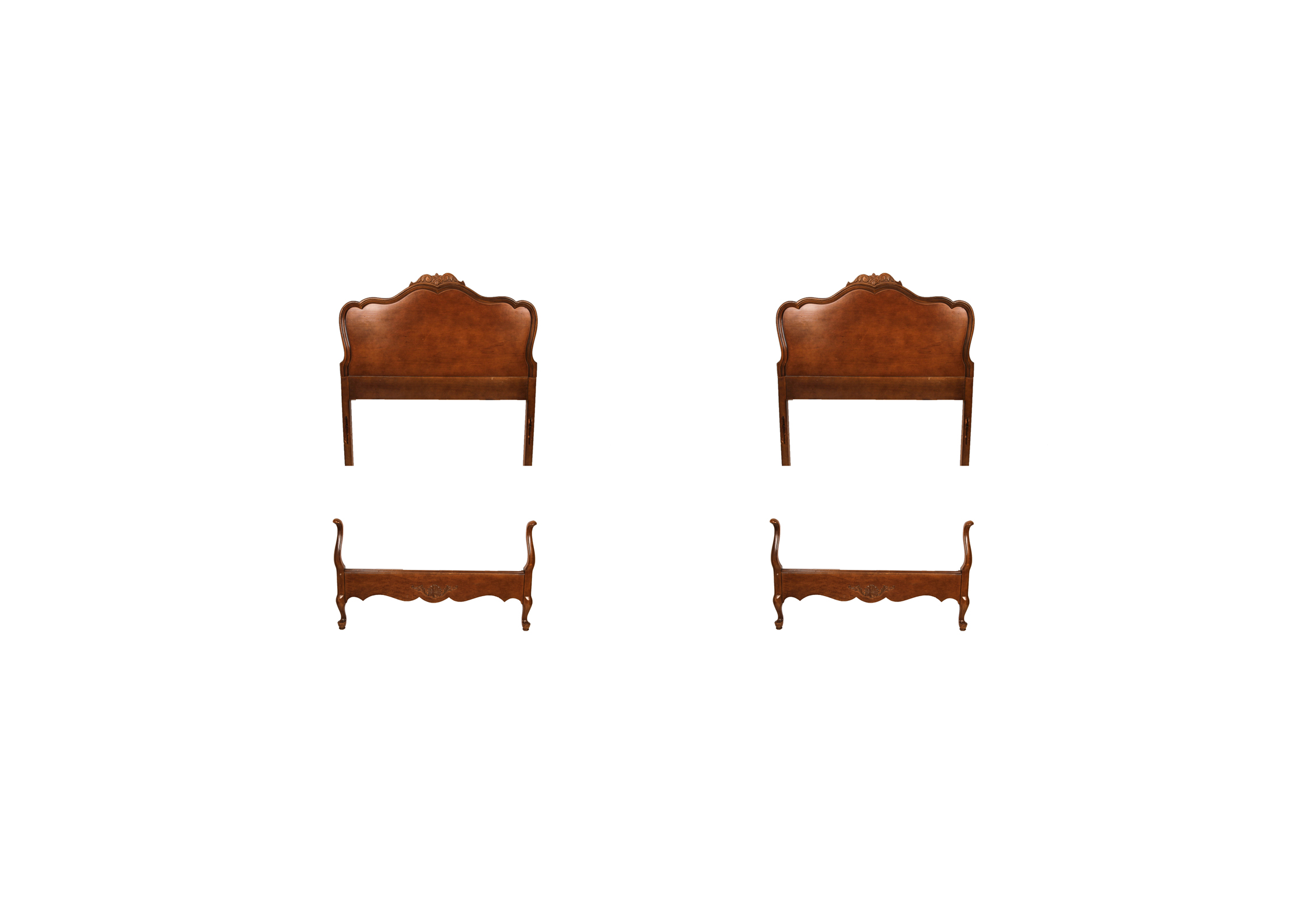 Vintage Queen Anne Style Twin Size Bed Frames