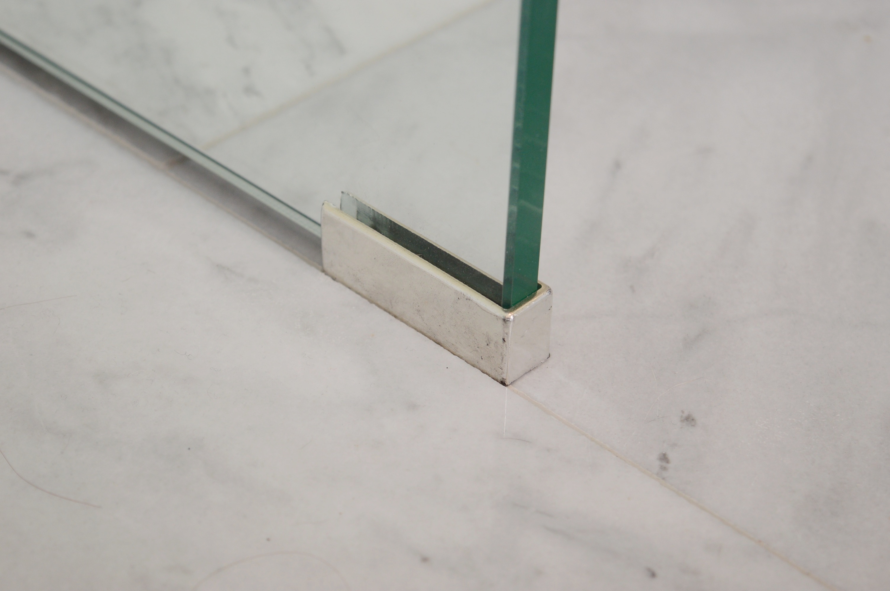 Modern Glass Table with Tufted Velvet Seat with Shoe Storage