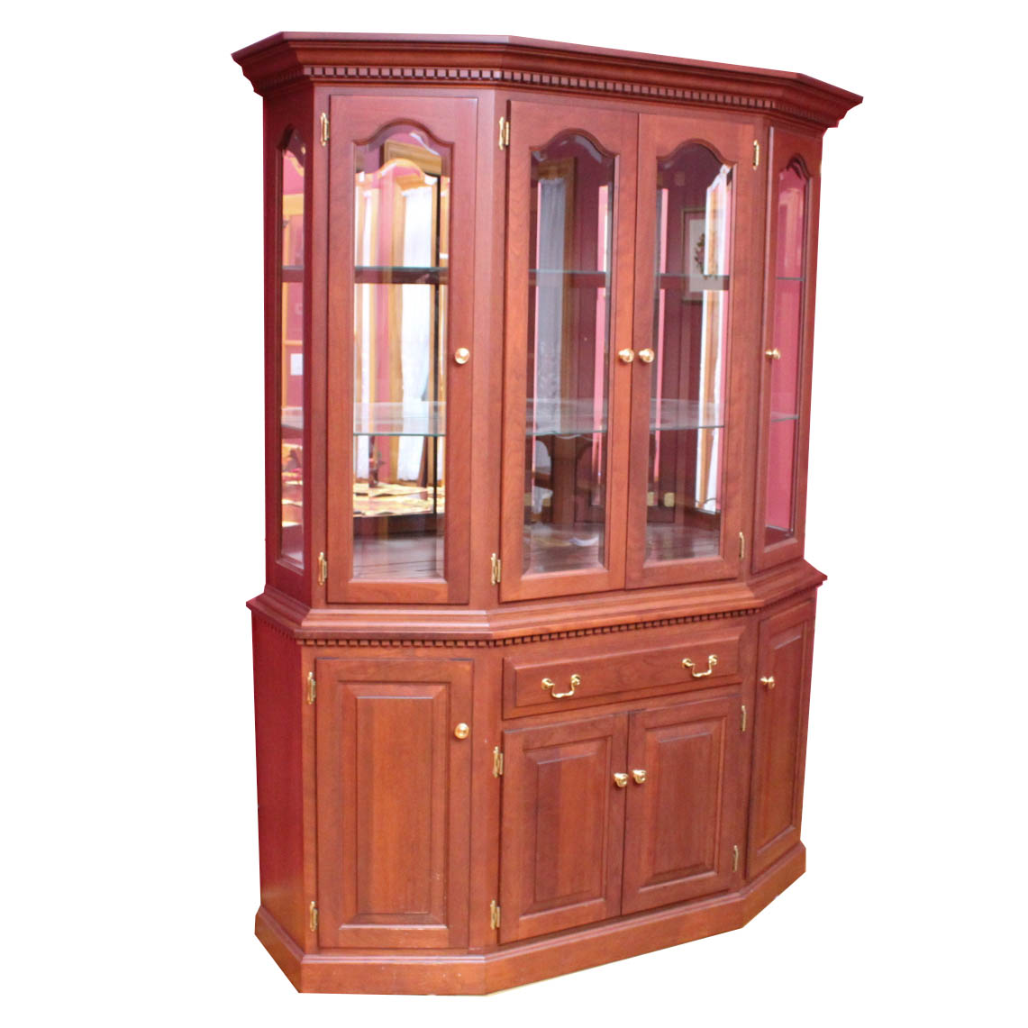 Solid Wood Glass Front China Cabinet
