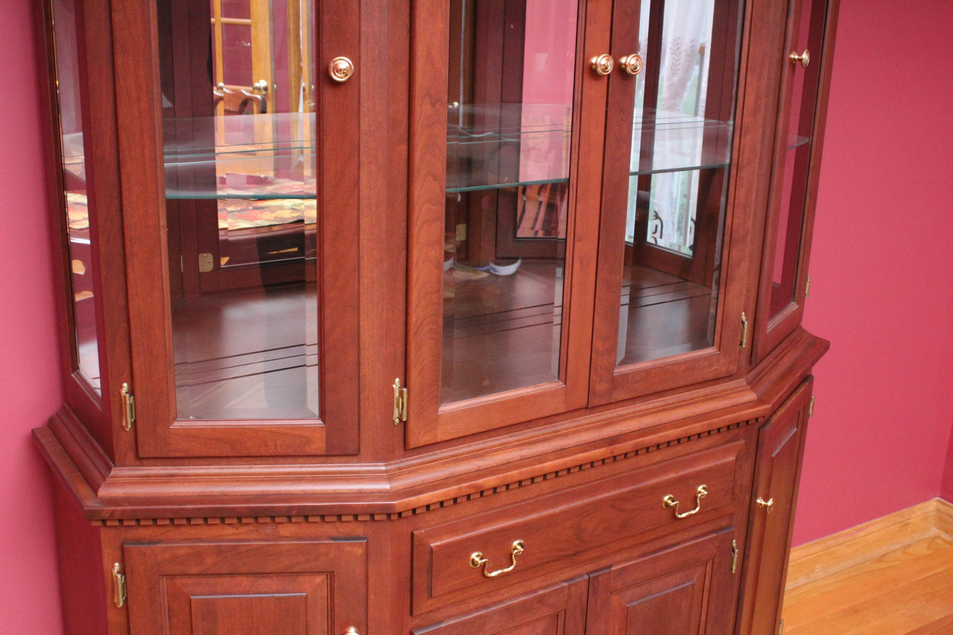 Solid Wood Glass Front China Cabinet