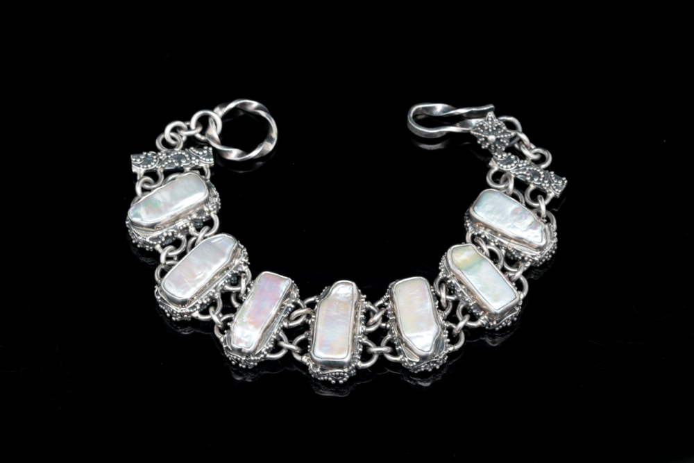 Sterling Silver and Mother of Pearl Bracelet