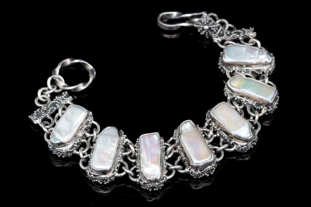Sterling Silver and Mother of Pearl Bracelet
