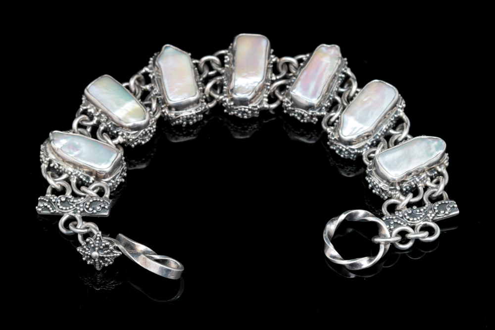 Sterling Silver and Mother of Pearl Bracelet