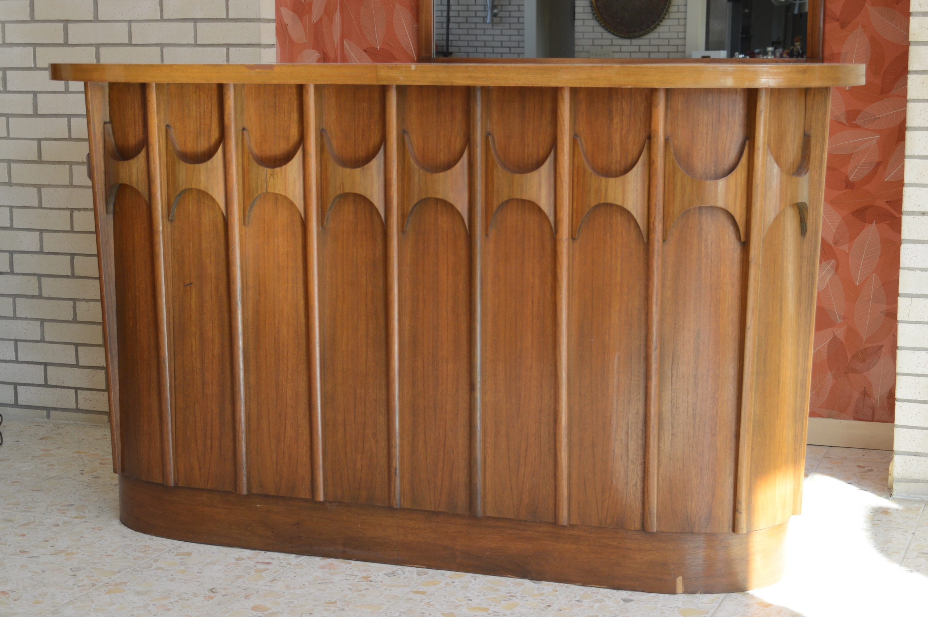 Broyhill Brasilia Mid Century Modern Bar with Marble Top