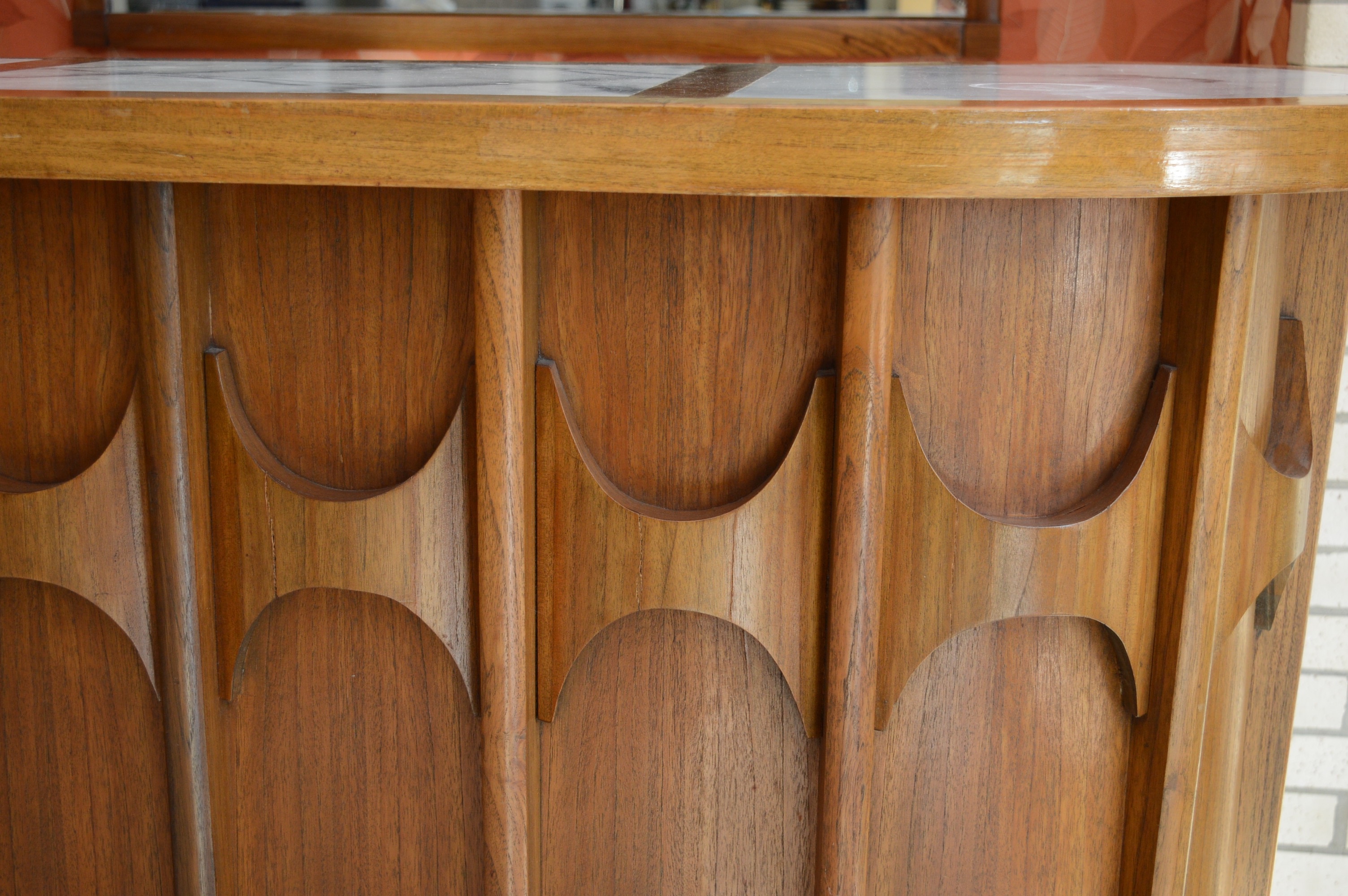 Broyhill Brasilia Mid Century Modern Bar with Marble Top