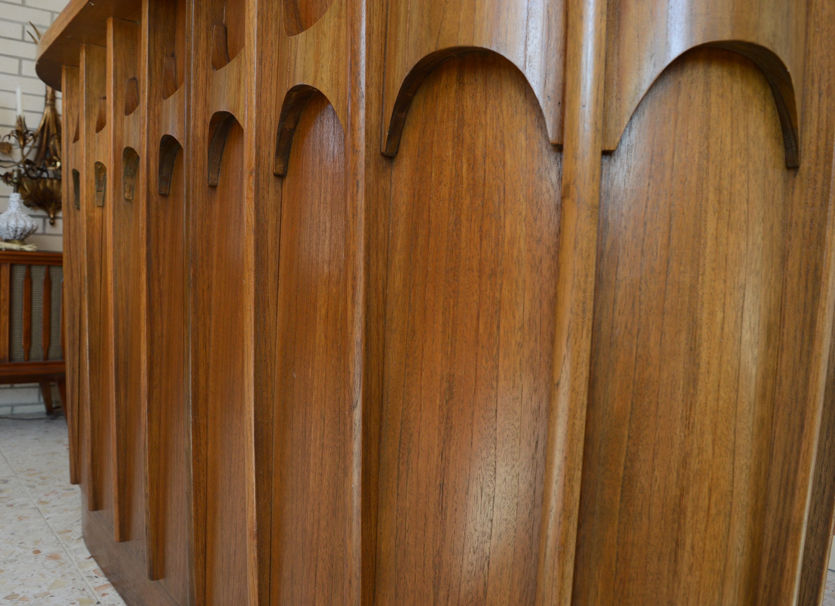 Broyhill Brasilia Mid Century Modern Bar with Marble Top