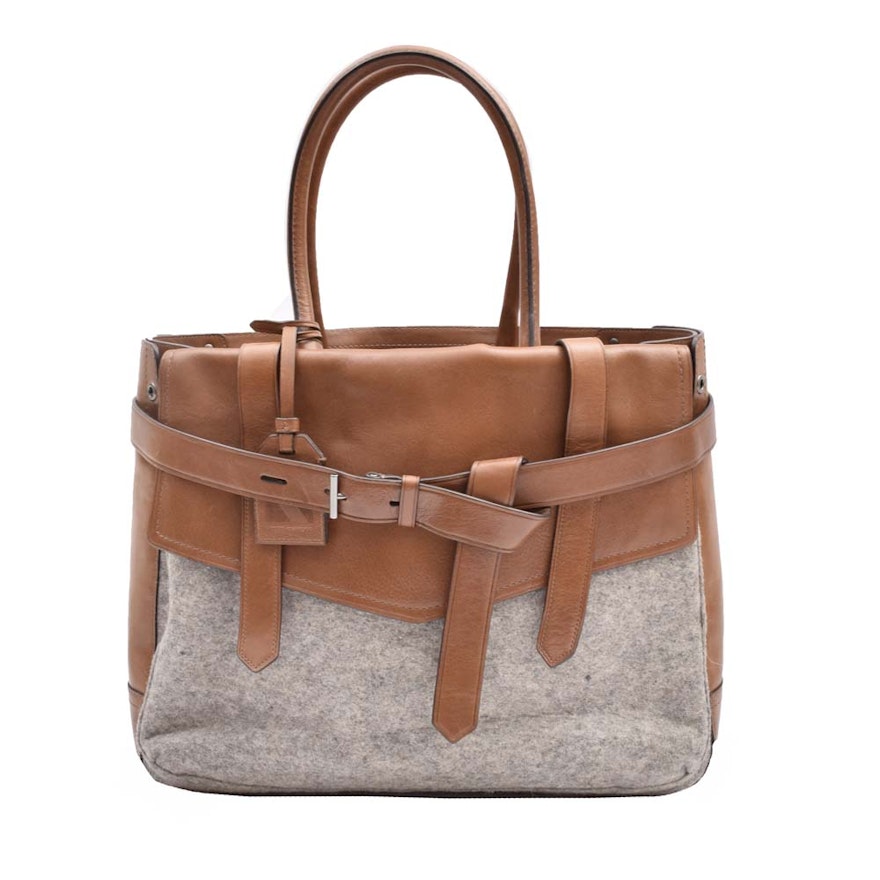 Reed Krakoff Wool and Leather Boxer Tote