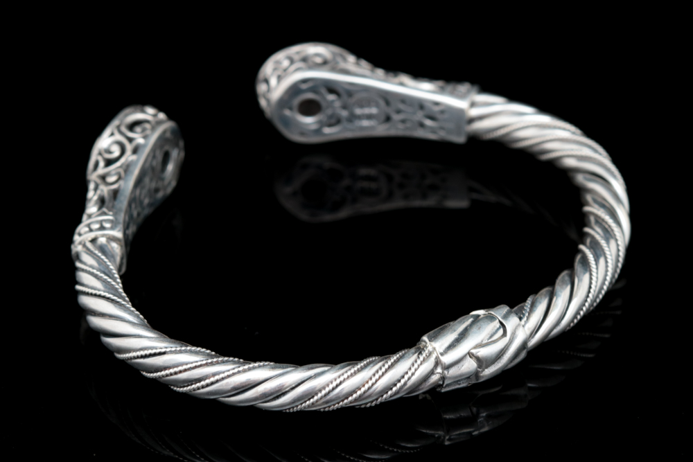 Robert Manse Sterling SIlver, 18K Yellow Gold and London Blue Topaz Bracelet