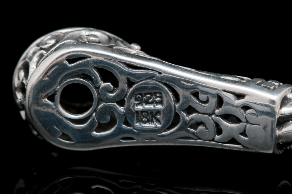 Robert Manse Sterling SIlver, 18K Yellow Gold and London Blue Topaz Bracelet