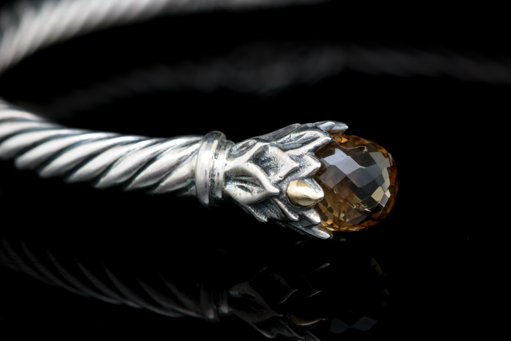 Sterling Silver, 18K Yellow Gold and Citrine Bracelet