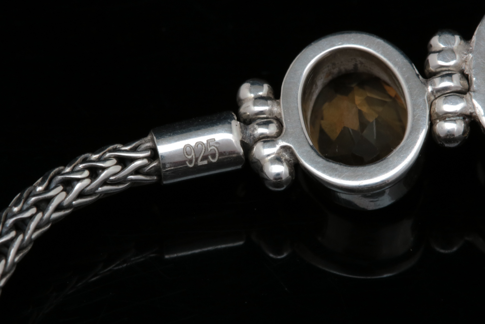 Sterling Silver, 18K Yellow Gold and Citrine Bracelet