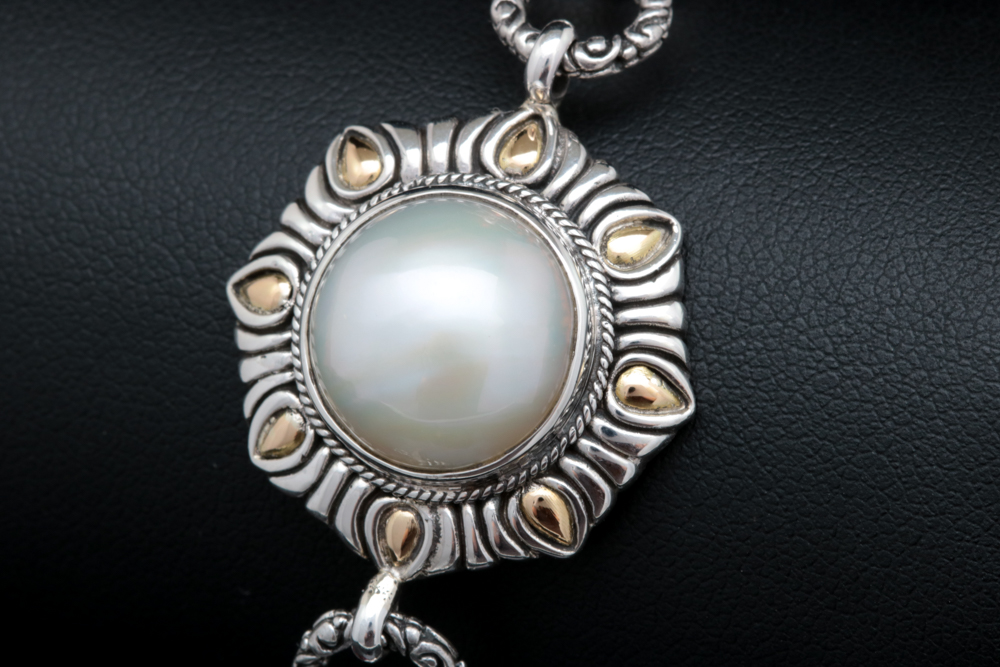 Robert Manse Sterling Silver, 18K Yellow Gold and Mabé Pearl Bracelet