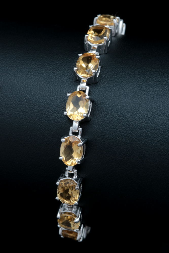 Sterling Silver and Citrine Bracelet