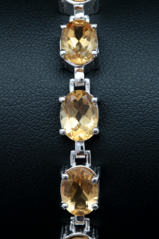 Sterling Silver and Citrine Bracelet