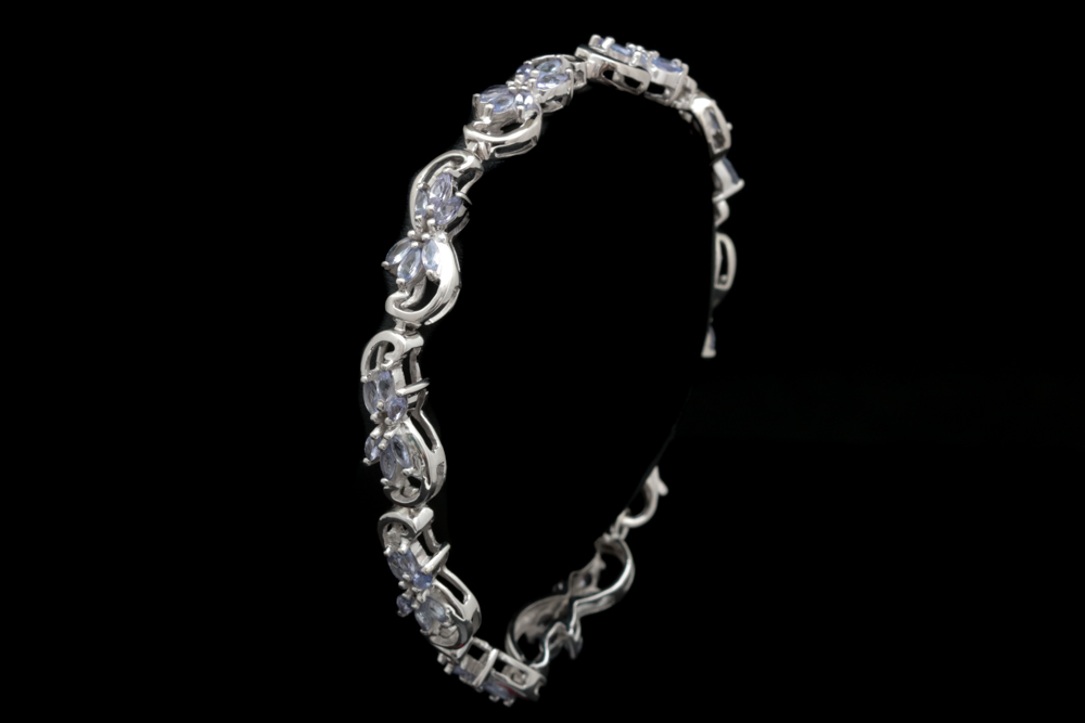 Sterling Silver and 3.00 CTW Tanzanite Bracelet