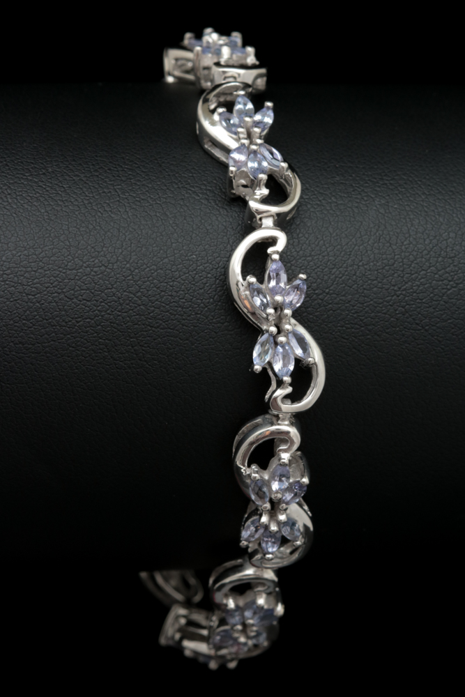 Sterling Silver and 3.00 CTW Tanzanite Bracelet