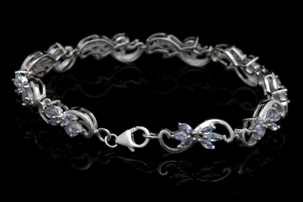 Sterling Silver and 3.00 CTW Tanzanite Bracelet