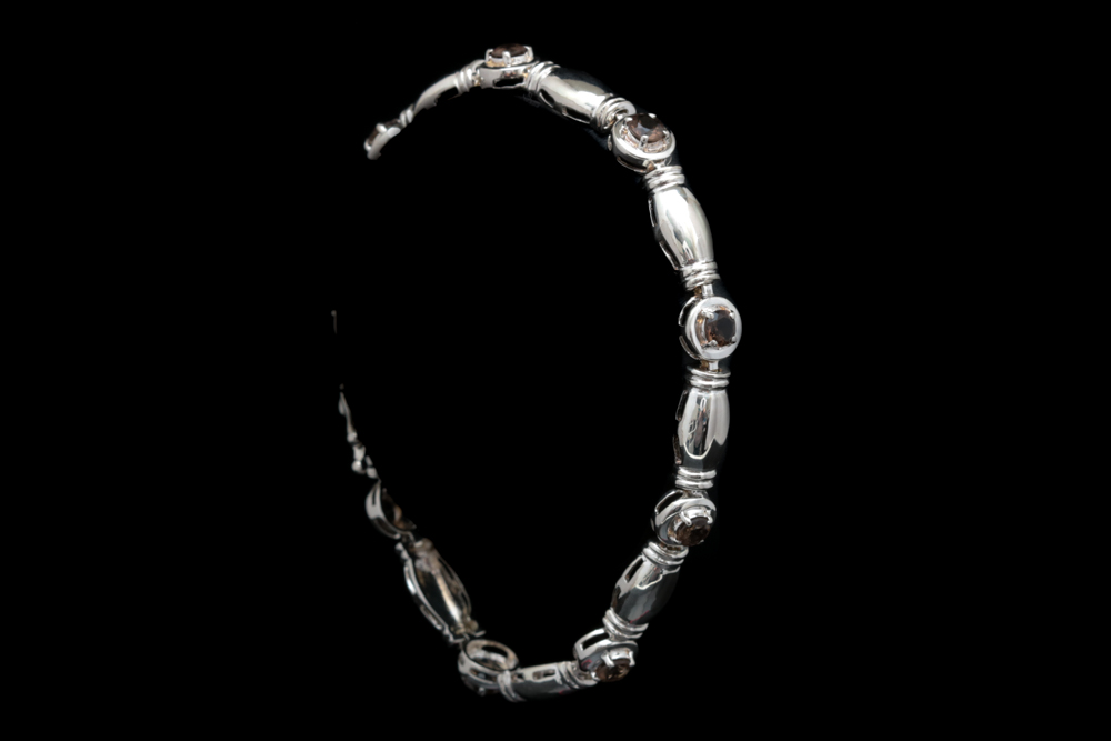 Sterling Silver and Smoky Quartz Bracelet