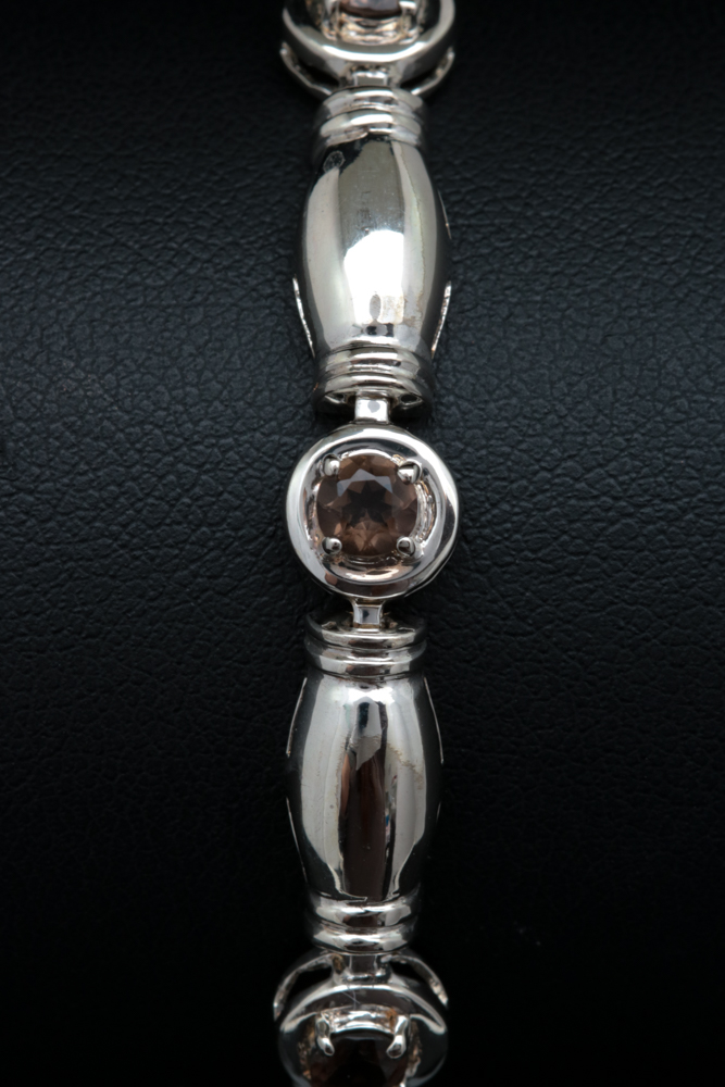 Sterling Silver and Smoky Quartz Bracelet