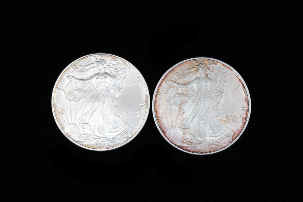 Two Walking Liberty Silver Eagle Dollars