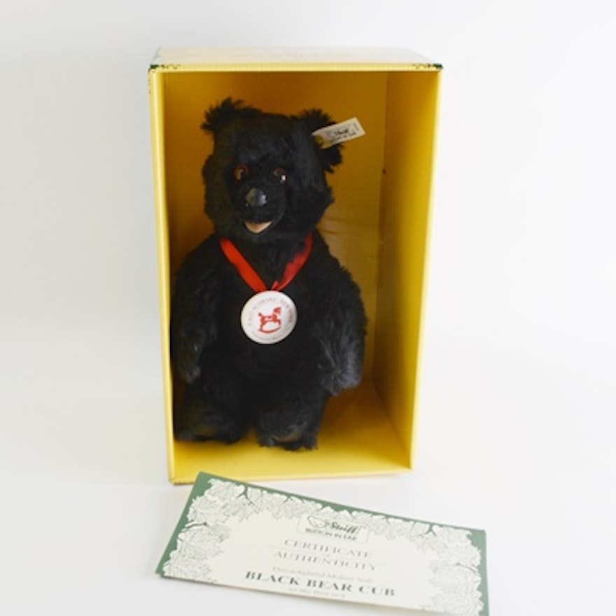 Steiff "1990 FAO Schwarz Black Bear Cub" Teddy Bear